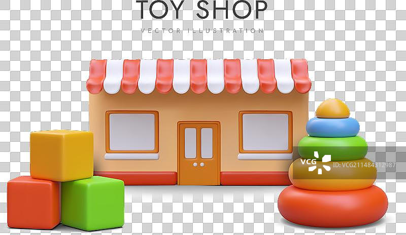 彩色玩具大型超市模型图片素材