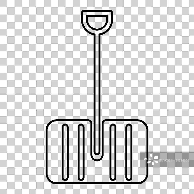 冬季雪铲清理轮廓线图片素材