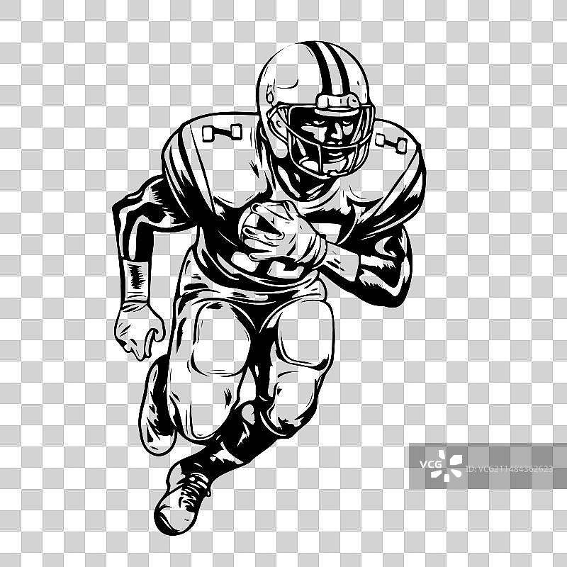 美式橄榄球手绘运动图片素材