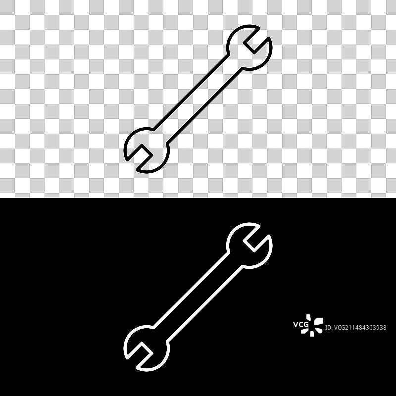 时尚扁平风格的扳手图标图片素材