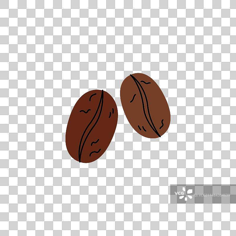 手绘烘焙咖啡豆图片素材