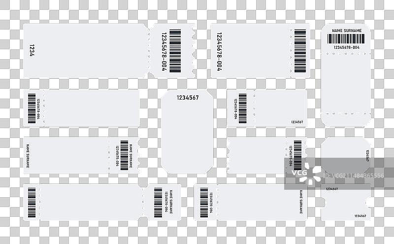 空白电影票优惠券模板合集图片素材