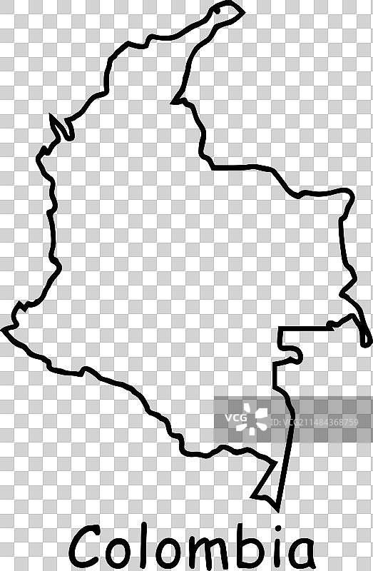 哥伦比亚岛屿地图轮廓剪影图片素材