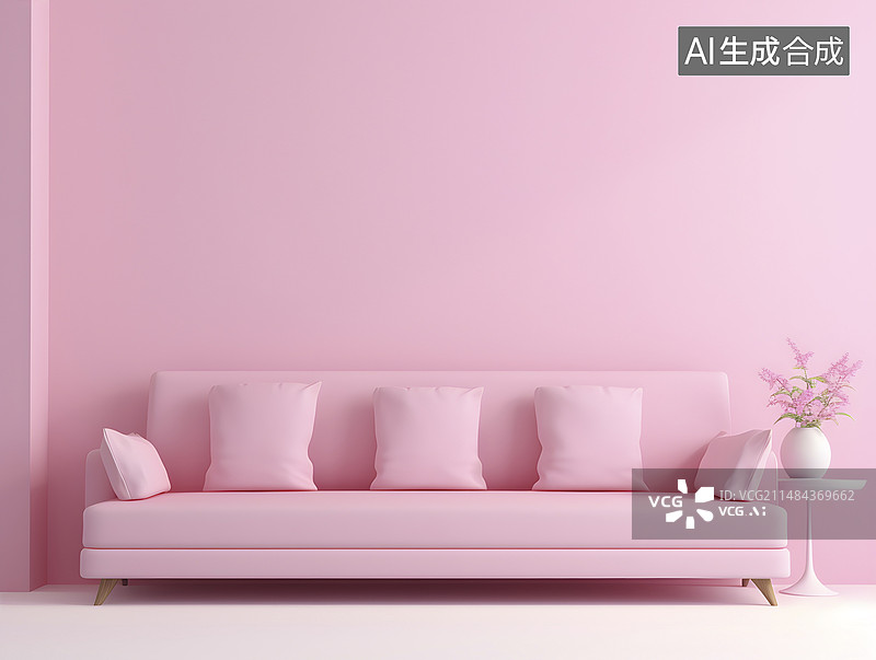 【AI数字艺术】粉色背景展台图片素材