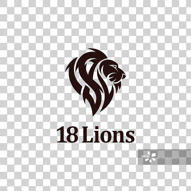 数字18狮子标志概念图片素材