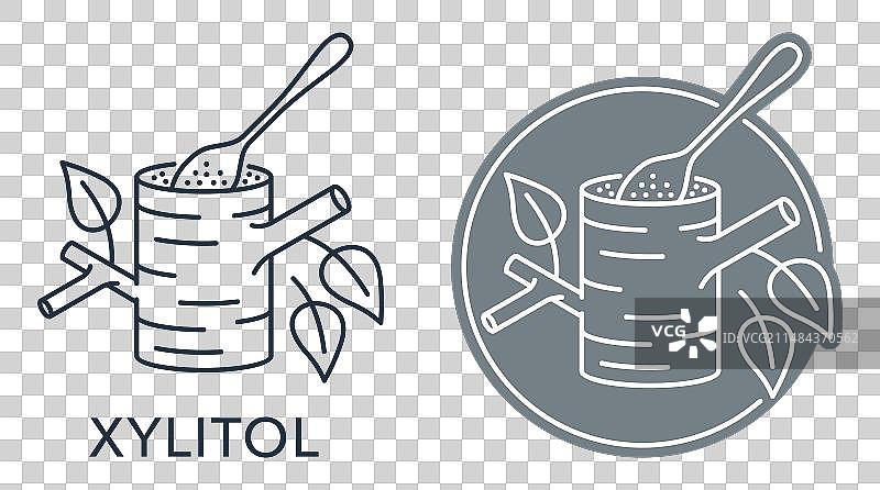 木糖醇图标——甜味剂，又称白桦糖图片素材