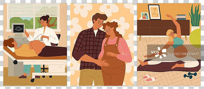 幸福孕妇场景图片素材