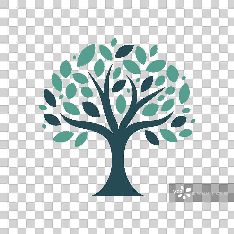 可爱树木图标，白色背景图片素材