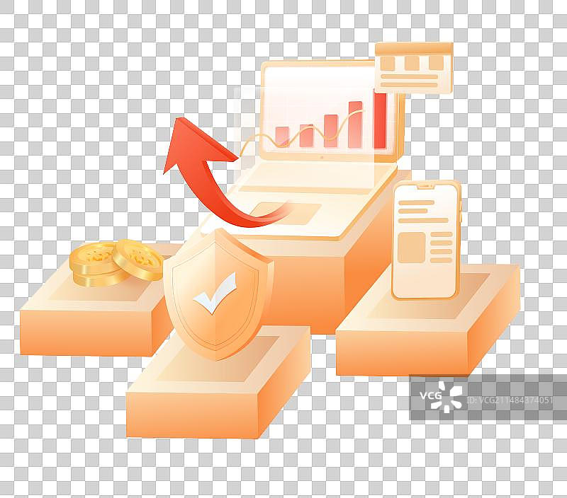 3D金融理财保险银行元素插画图片素材