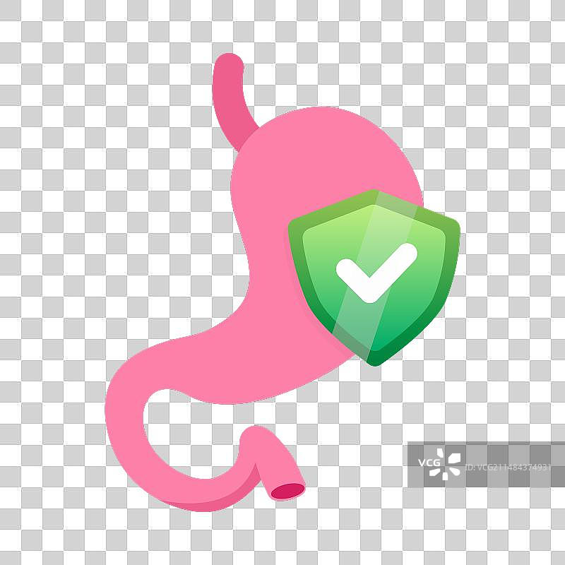 一组粉色调的程式化胃部图标图片素材