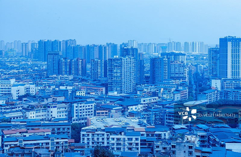 眉山仁寿县县城建筑风景图片素材