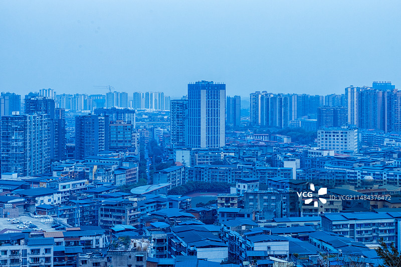 眉山仁寿县县城建筑风景图片素材