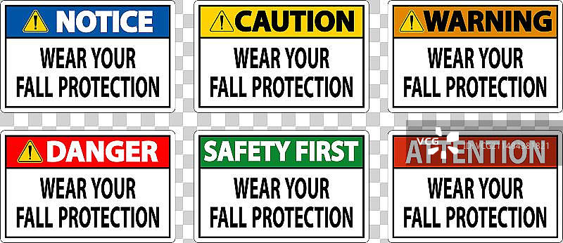 注意：请佩戴防坠落保护装置图片素材