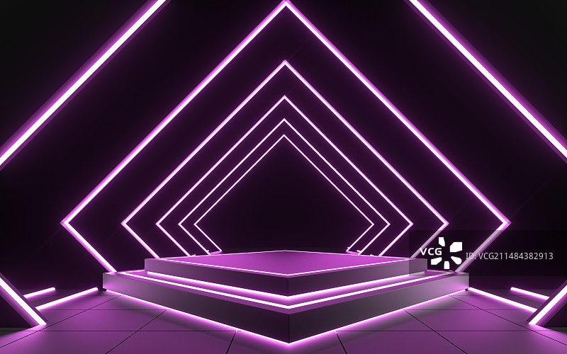 3d图形展台空间光效科技场景图片素材