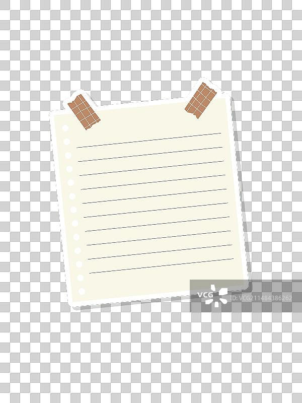 米色横格记事本与胶带图片素材