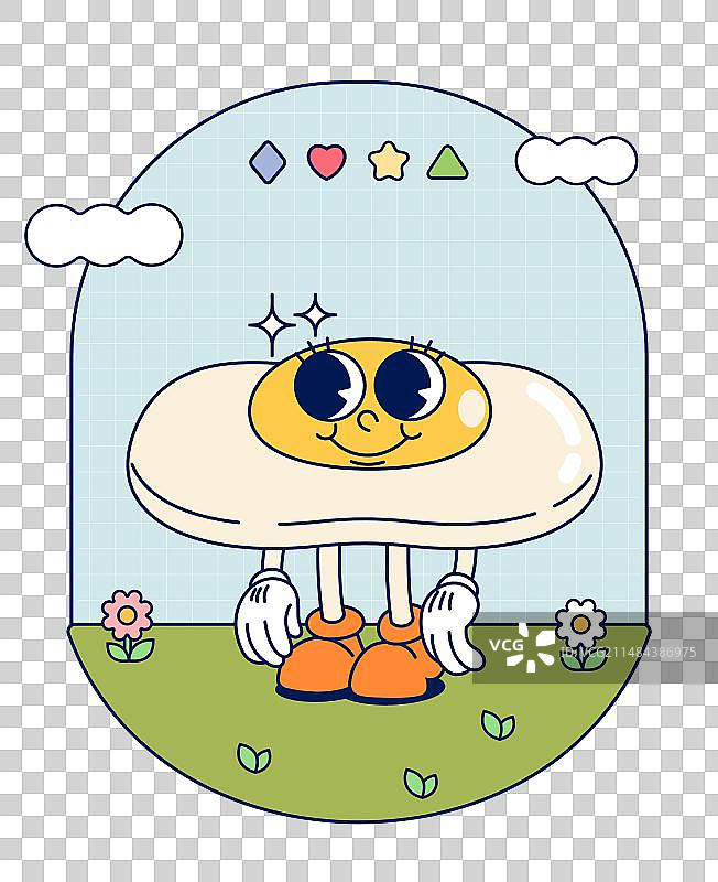 复古风格阳光早餐角色吉祥物图片素材