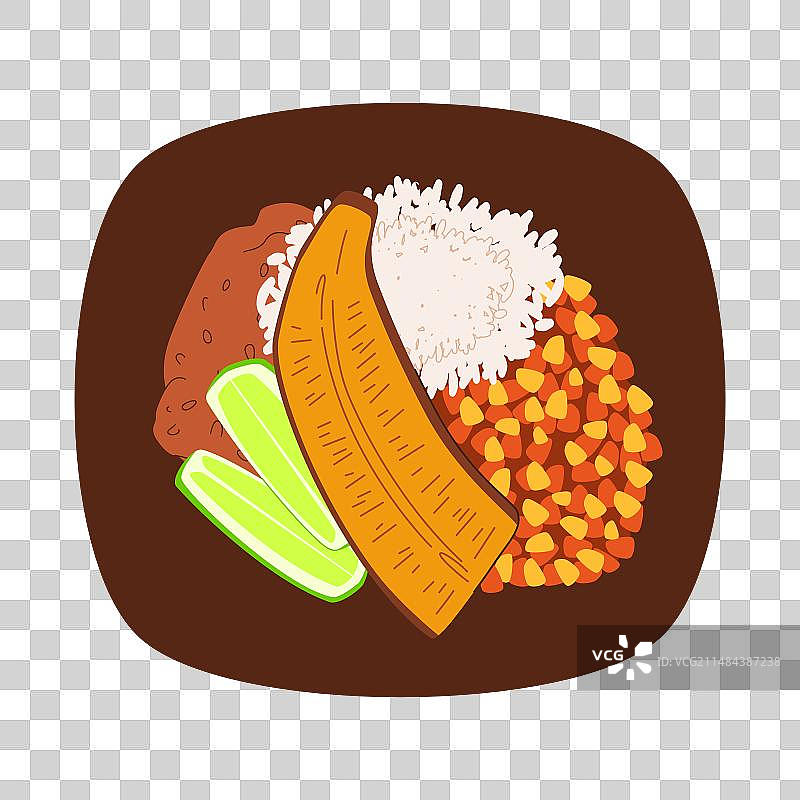 哥斯达黎加传统食物黑豆饭图片素材