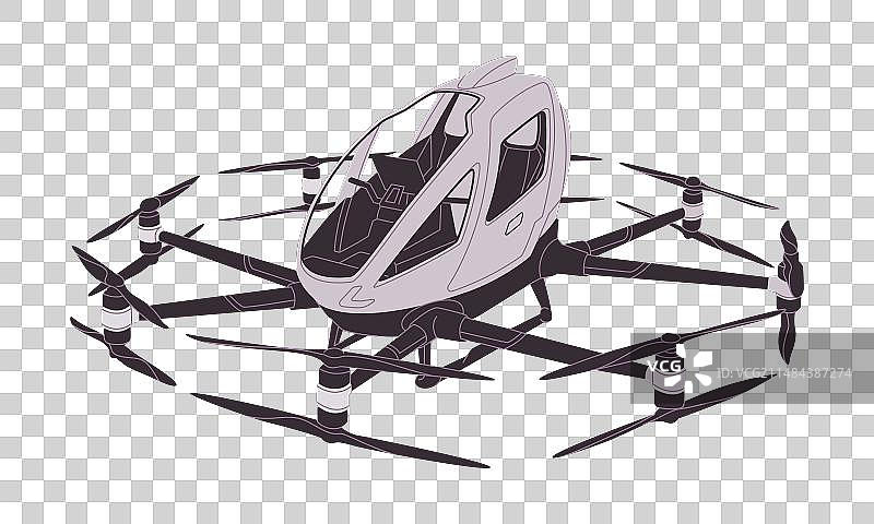 带螺旋桨的飞行出租车技术飞机图片素材