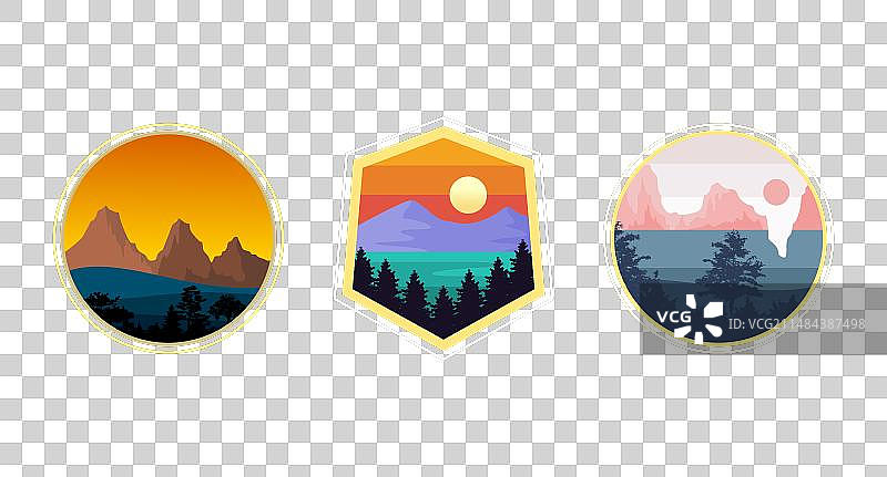 复古风格山脉T恤设计图片素材