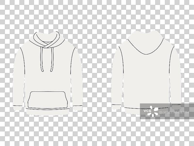 白色夹克连帽衫正面和背面图图片素材