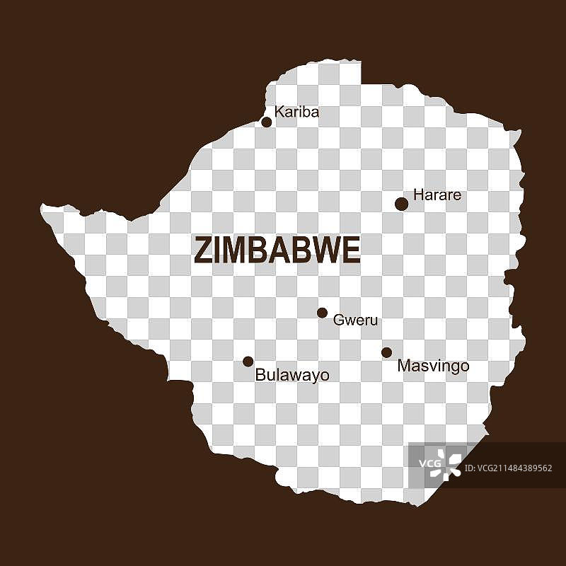 津巴布韦国家地图图片素材