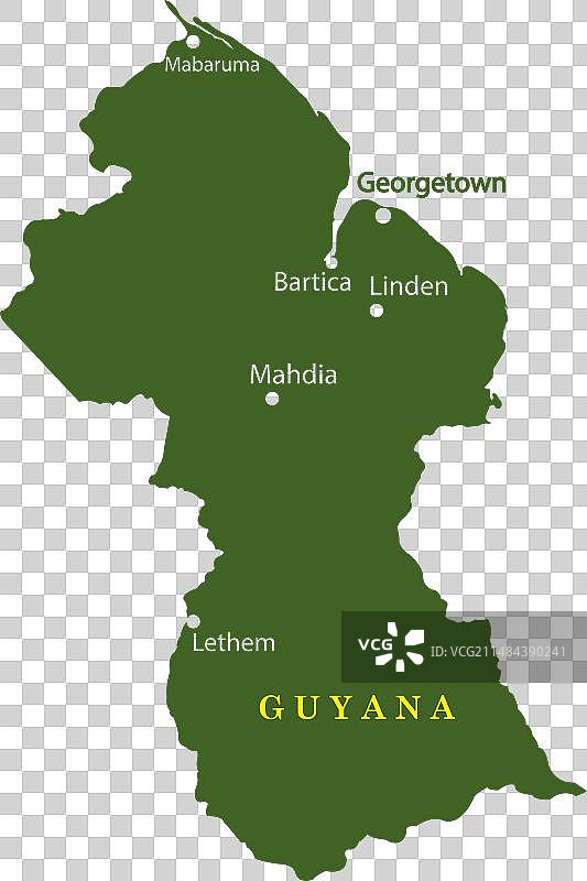 圭亚那地图图片素材