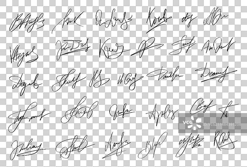 手写签名个人虚构素材图片素材