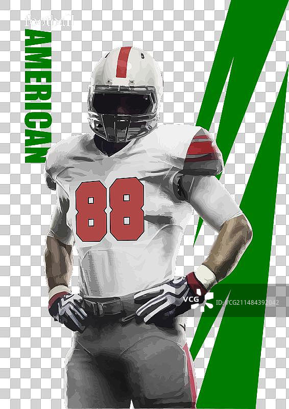 美国足球运动员形象海报3d图片素材