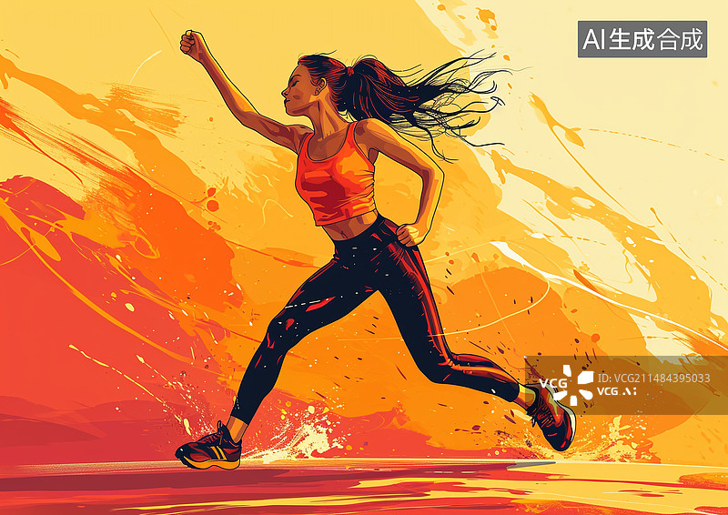 【AI数字艺术】室内运动练习健身操的女生图片素材