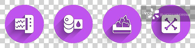 地震仪、油桶与矿石开采图片素材