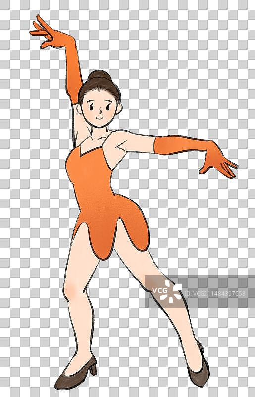 拉丁舞人物动作卡通可爱插画元素图片素材