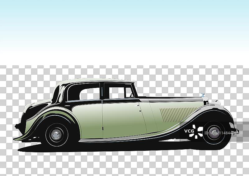 豪华复古老爷车3D模型图片素材