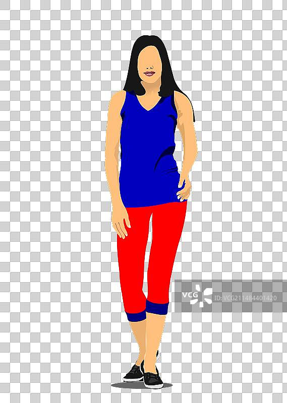 健身运动彩色3D剪影图片素材