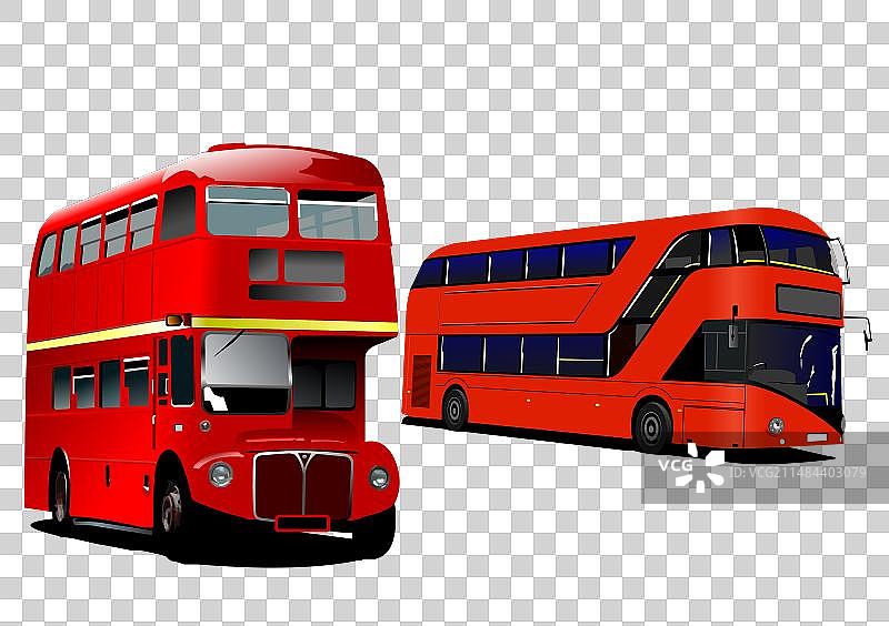 伦敦双层巴士两代车型图片素材