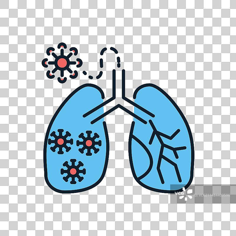肺部感染相关图标图片素材