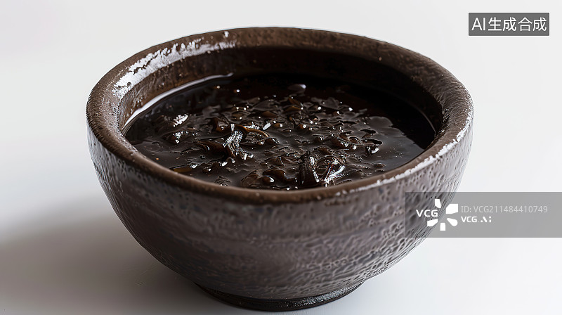 【AI数字艺术】白色背景下碗里的汤的高角度视图图片素材