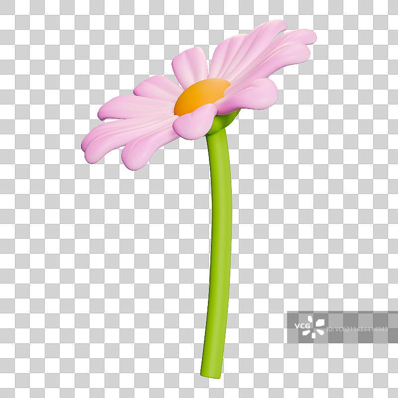 3D立体鲜花元素春天春日踏青春游插画图片素材