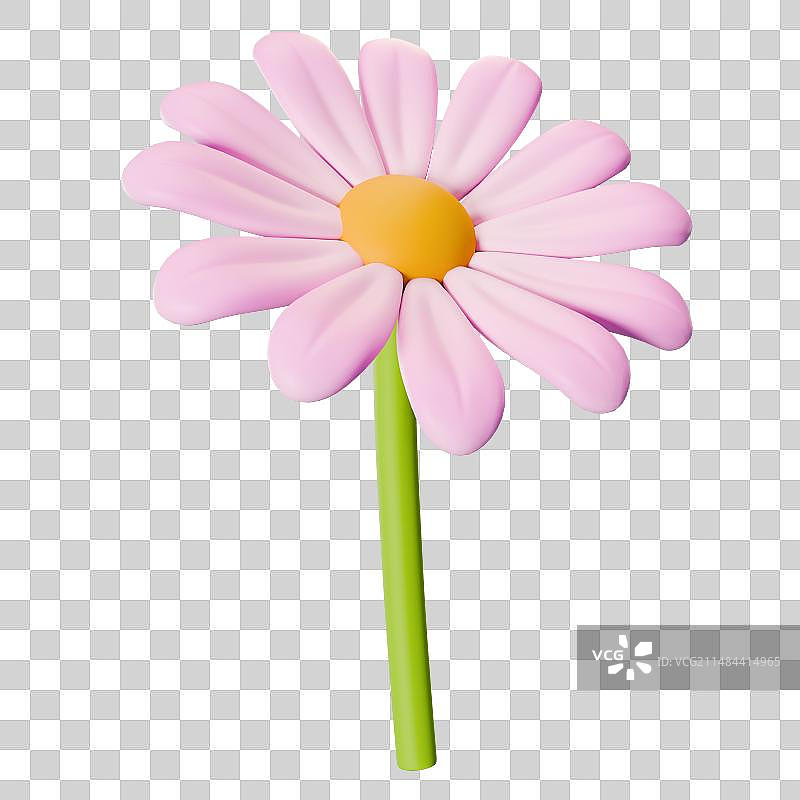 3D立体鲜花元素春天春日踏青春游插画图片素材