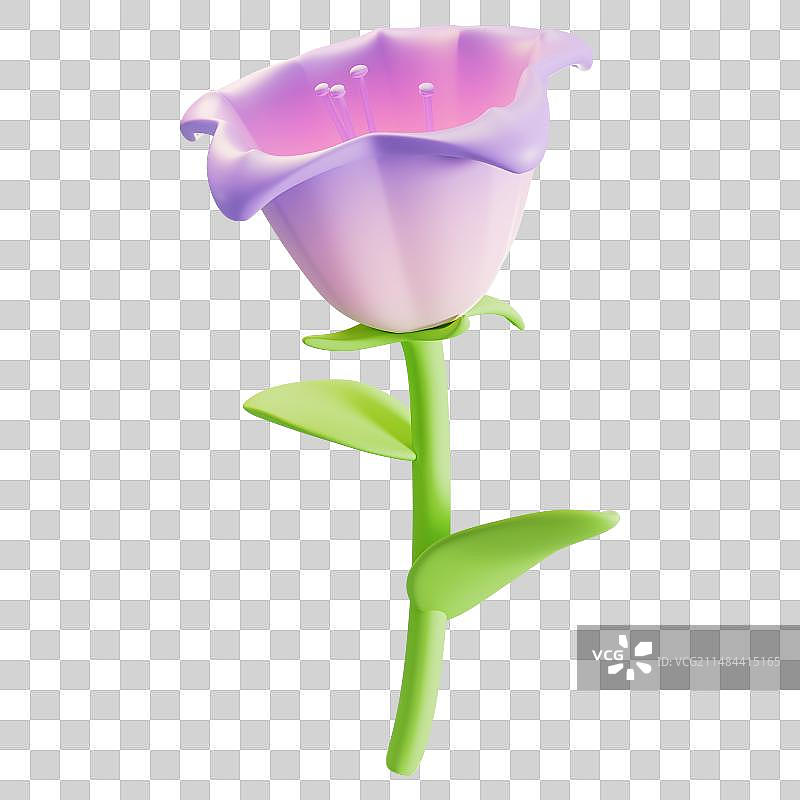 3D立体鲜花元素春天春日踏青春游插画图片素材