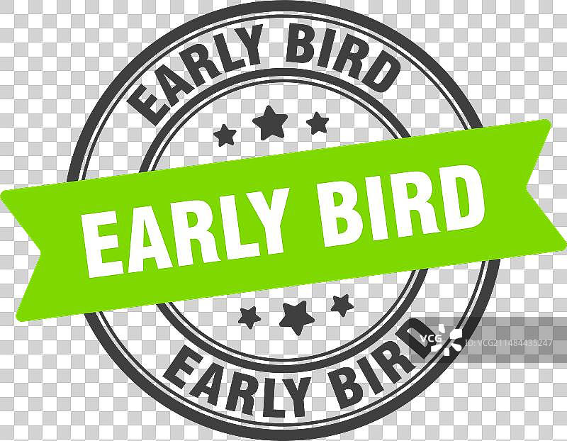 透明背景上的早鸟印章标签图片素材