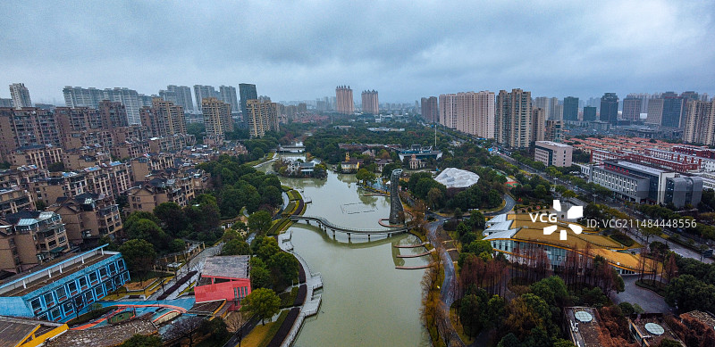 嘉兴 凌公塘文化主题公园 国际网球中心 凌公塘 清风亭 航拍 地标 凌公塘路图片素材