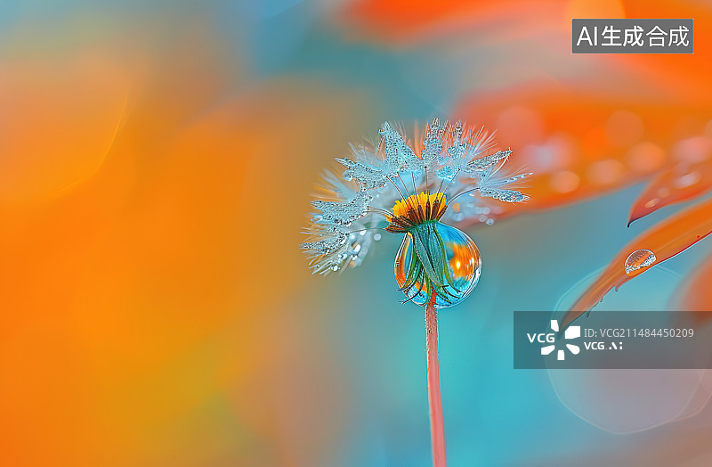 【AI数字艺术】夕阳下的花朵图片素材