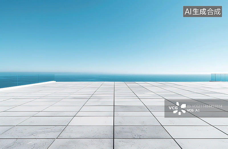 【AI数字艺术】蓝天下的海边道路图片素材