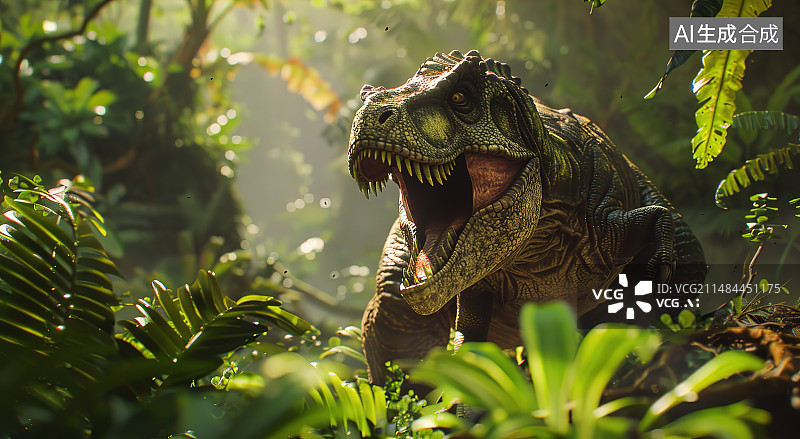 【AI数字艺术】植物上的蜥蜴特写镜头图片素材