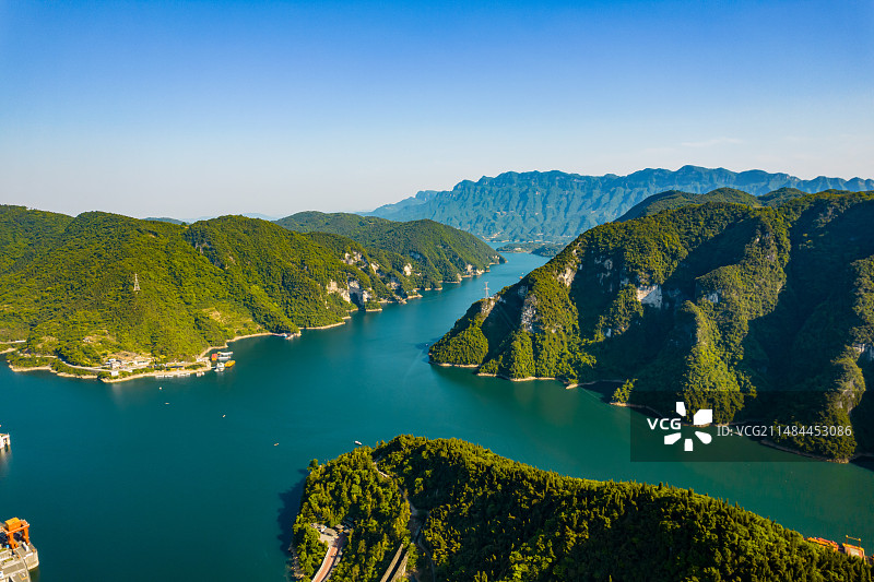 湖北宜昌清江画廊自然风光航拍摄影配图图片素材