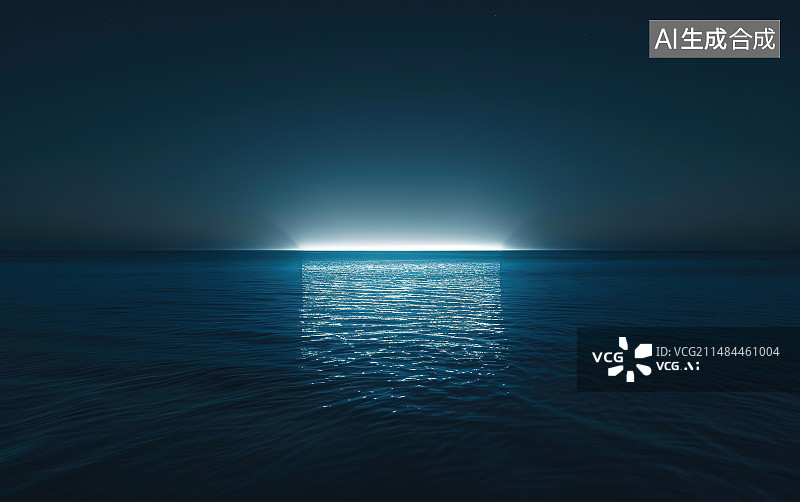 【AI数字艺术】日落时海景映衬着戏剧性的天空图片素材