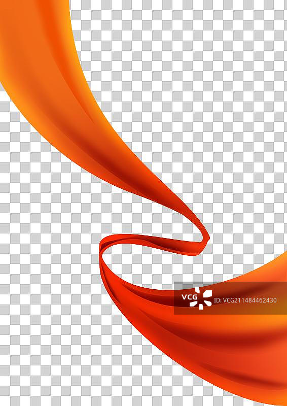 s型红色丝绸飘带设计元素图片素材