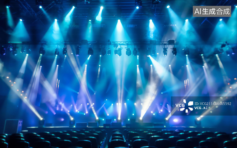 【AI数字艺术】剧场演出舞台灯光背景图片素材