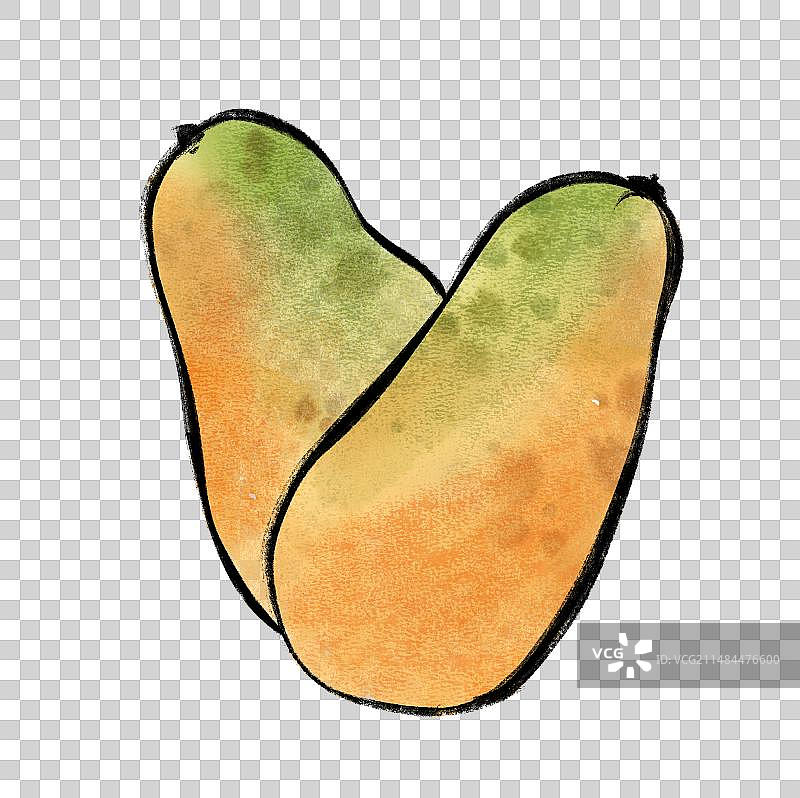 木瓜国风水墨插画元素图片素材