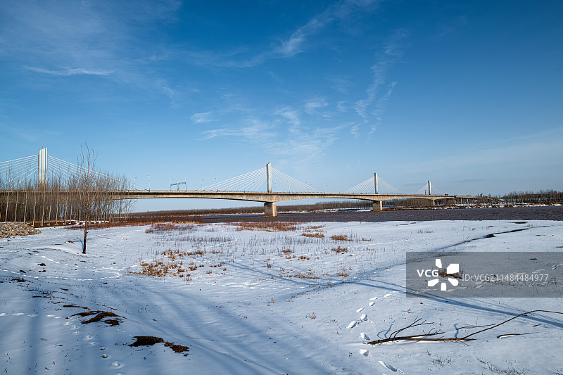 济南市济阳区黄河大桥图片素材